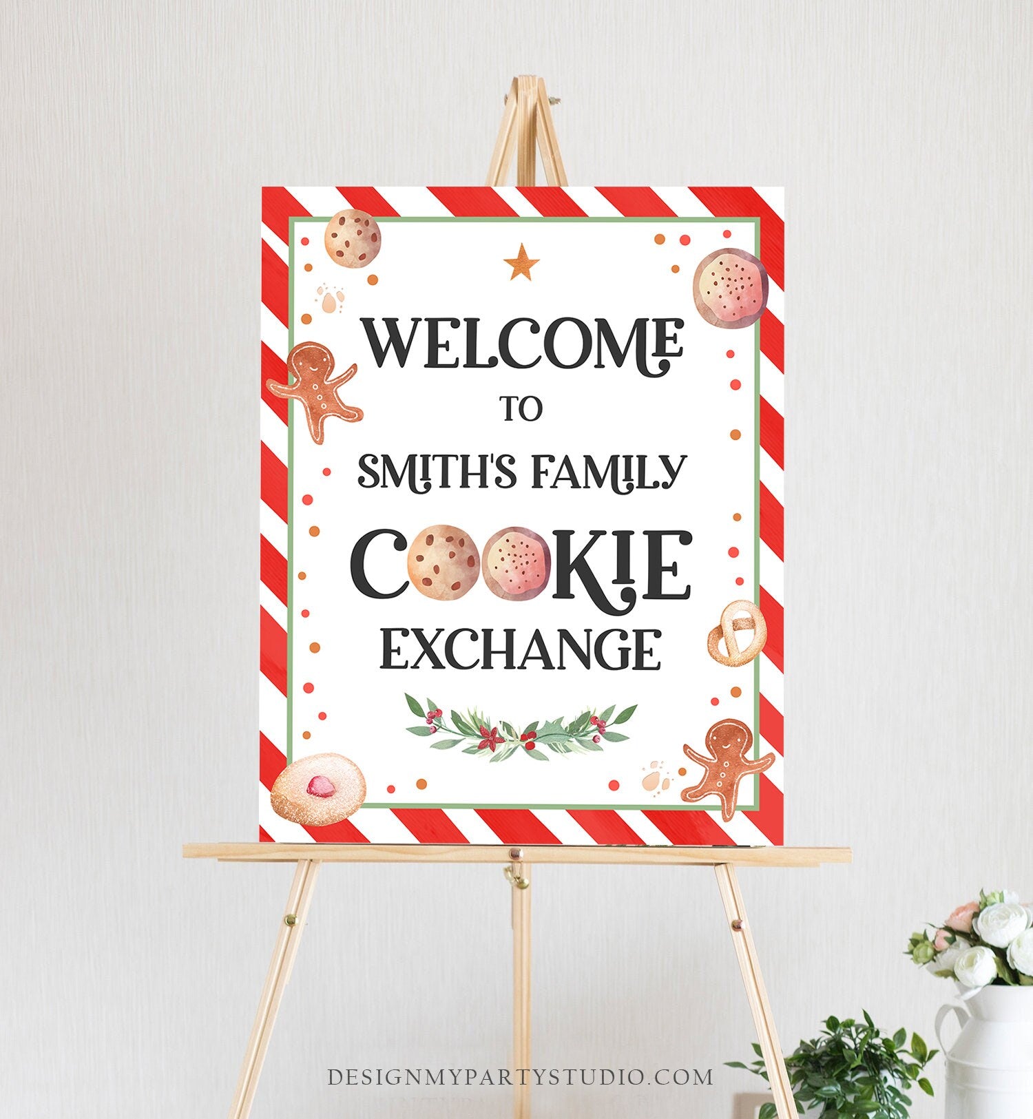 Editable Holiday Cookie Exchange Party Pack Christmas Cookie Swap Party Decorations Holiday Cookie Kit Digital Template Printable 0358