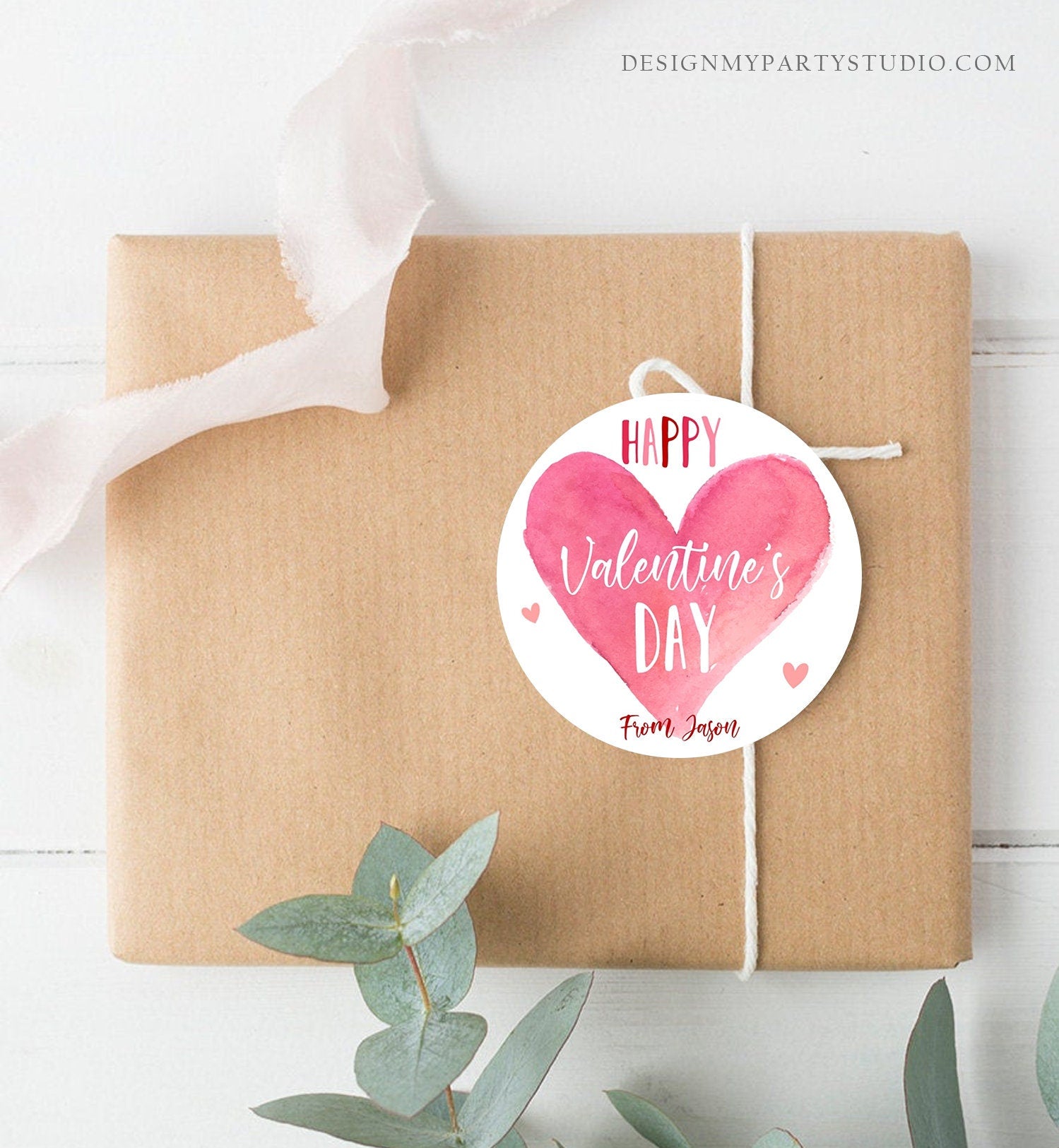 Editable Valentine's Day Cookie Tags Happy Valentine's Day Cookies Tag Sticker Pink Red Valentines Day Card Labels Digital PRINTABLE 0370