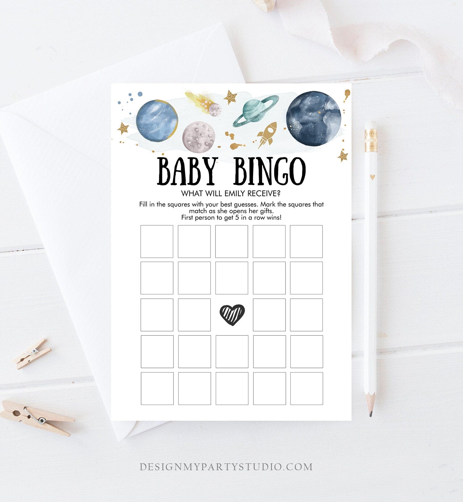 Editable Space Planets Baby Shower Games Bundle Outer Space Houston We Have a Boy Rocket Couples Activity Printable Corjl Template 0357