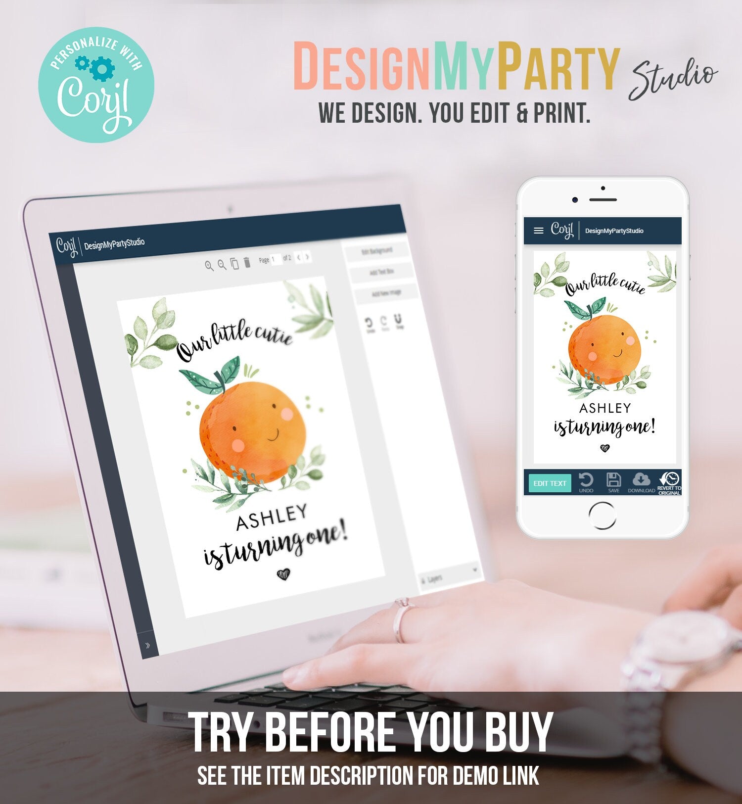 Editable Little Cutie Juice Pouch Label Juice Favors Cutie Birthday Rustic Girl Orange Juice Cup Digital Download Template Printable 0330