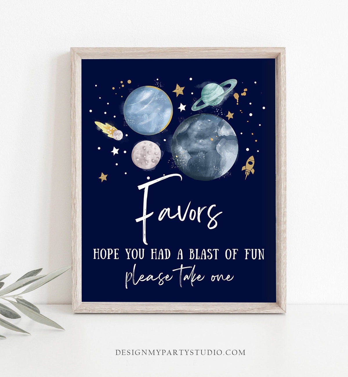 Favors Sign Space Party Sign Outer Space Birthday Sign Galaxy Party Decor Favors Table Thank You Boy Take a Treat Planets Printable 0357