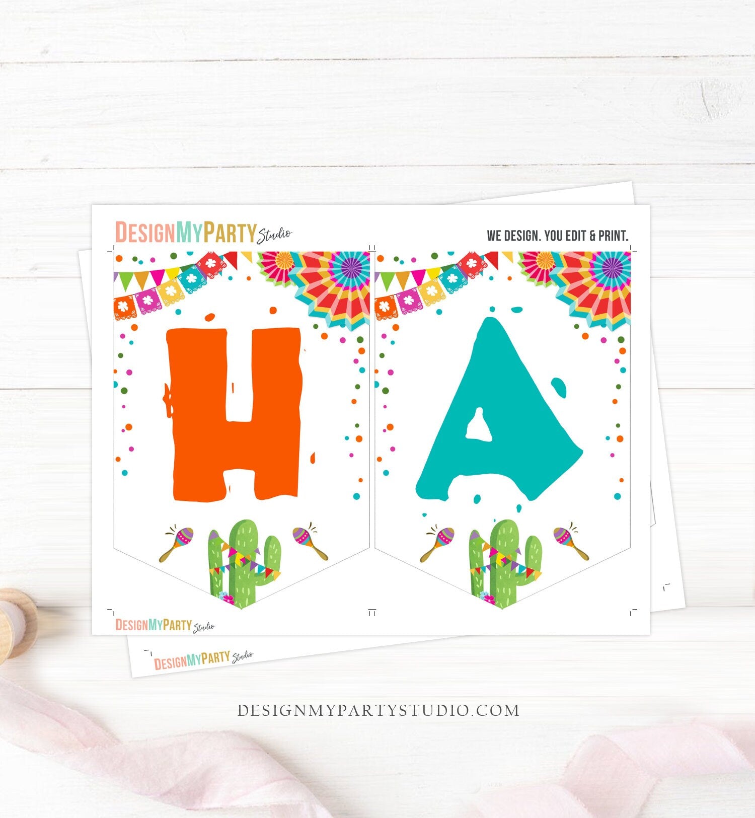 Happy Birthday Banner Fiesta Birthday Banner Girl Boy Taco Twosday First Fiesta Party Decor Instant download PRINTABLE DIGITAL DIY 0045