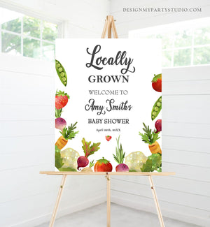 Editable Locally Grown Welcome Sign Farmers Market Baby Shower Fruit Vegetable Market Couples Shower Download Corjl Template 0144