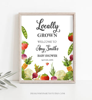 Editable Locally Grown Welcome Sign Farmers Market Baby Shower Fruit Vegetable Market Couples Shower Download Corjl Template 0144