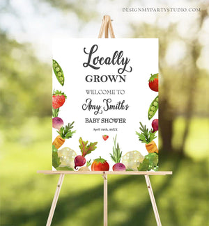 Editable Locally Grown Welcome Sign Farmers Market Baby Shower Fruit Vegetable Market Couples Shower Download Corjl Template 0144