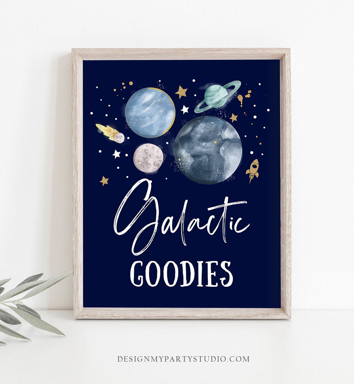 Galactic Goodies Space Party Sign Outer Space Birthday Sign Galaxy Party Decor Favors Table Dessert Boy Snacks Sign Planets Printable 0357