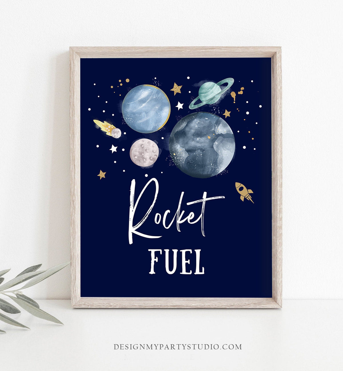 Rocket Fuel Space Party Sign Outer Space Birthday Sign Galaxy Party Decor Drinks Table Boy Snacks Sign Planets Astronaut Printable 0357