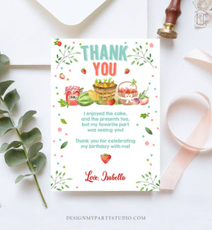 Editable Farmers Market Thank You Card Birthday Strawberry Home Grown Veggies Farm Fruits Market Download Printable Template Corjl 0144