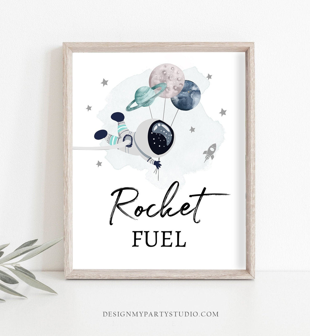 Rocket Fuel Space Party Sign Outer Space Birthday Sign Galaxy Party Decor Drinks Table Boy Snacks Sign Planets Astronaut Printable 0366