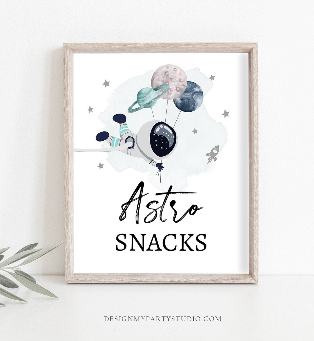 Astro Snacks Space Party Sign Outer Space Birthday Sign Galaxy Party Decor Dessert Table Boy Snacks Sign Planets Astronaut Printable 0366