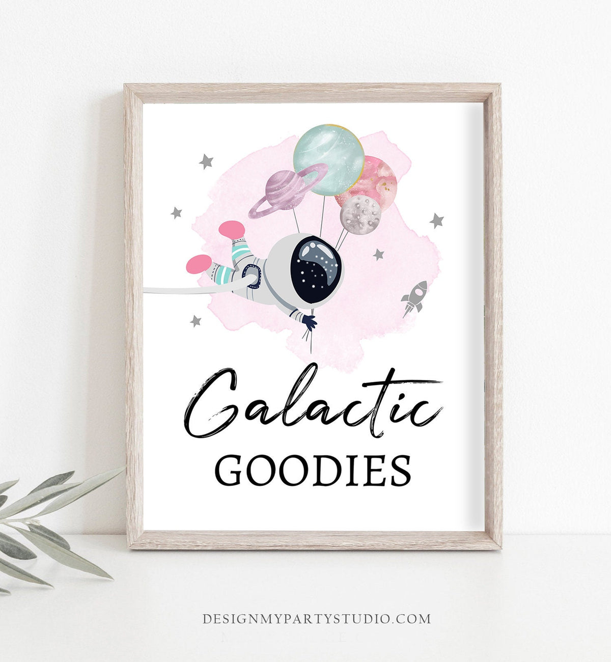 Galactic Goodies Space Party Sign Outer Space Birthday Sign Galaxy Party Decor Favors Table Dessert Girl Snacks Sign Planets Printable 0366