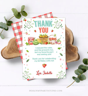 Editable Farmers Market Thank You Card Birthday Strawberry Home Grown Veggies Farm Fruits Market Download Printable Template Corjl 0144