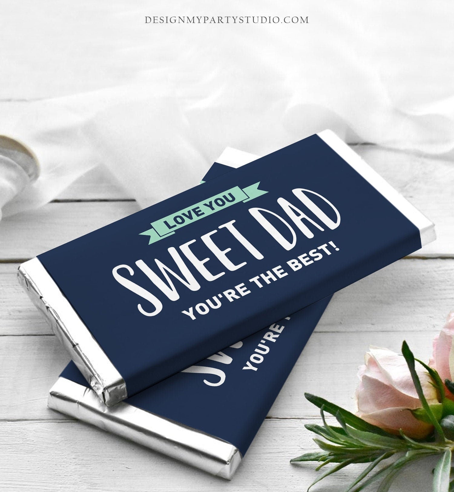 Editable Sweet Dad Fathers Day Candy Bar Wrapper Chocolate Bar Label Father's Day Gift for Dad Love You Download Corjl Template Printable