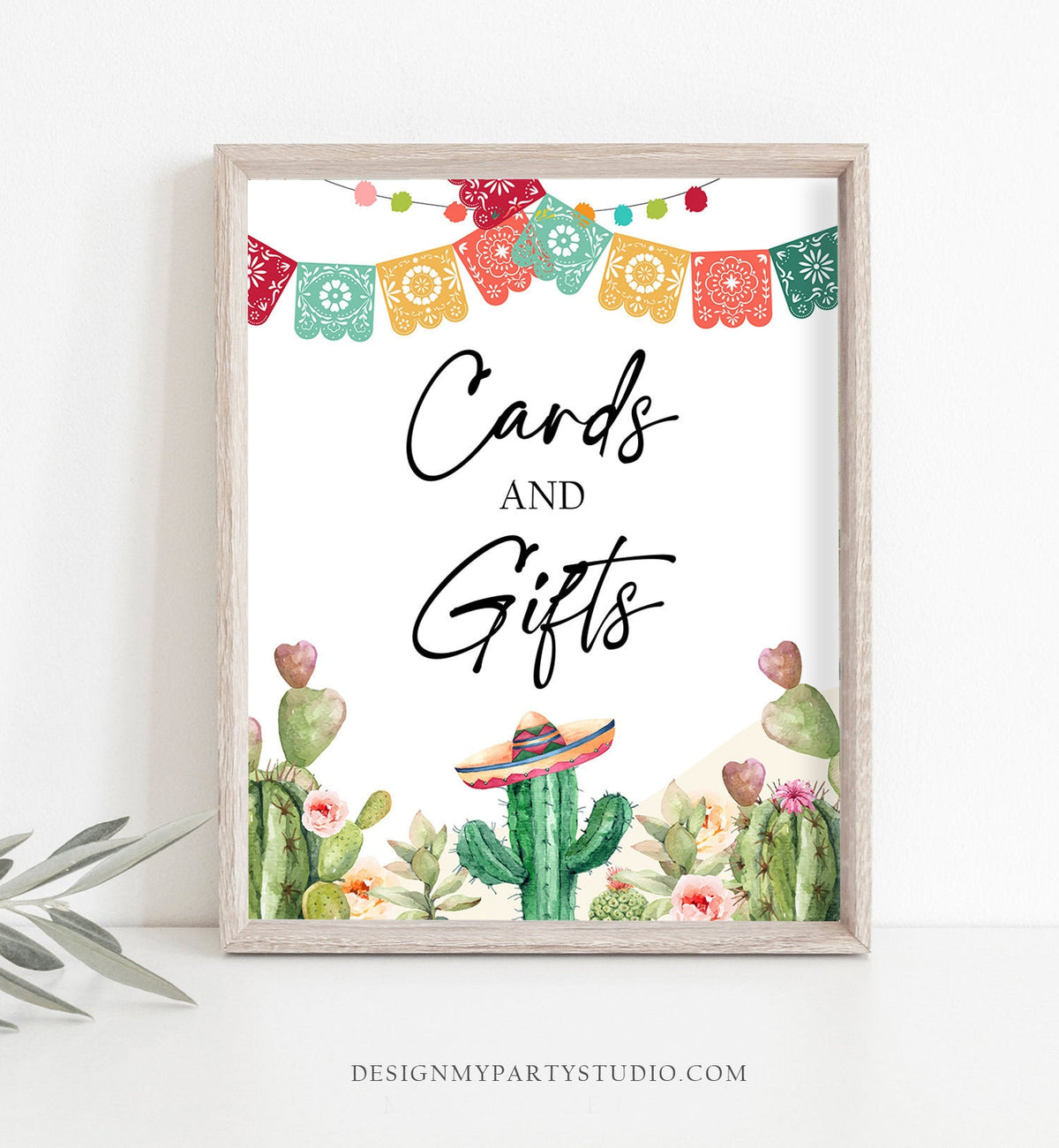 Cards and Gifts Sign Fiesta Cards Cactus Cards and Gifts Succulent Gift Table Baby Shower Decor Mexican 8x10 Instant Download Printable 0404