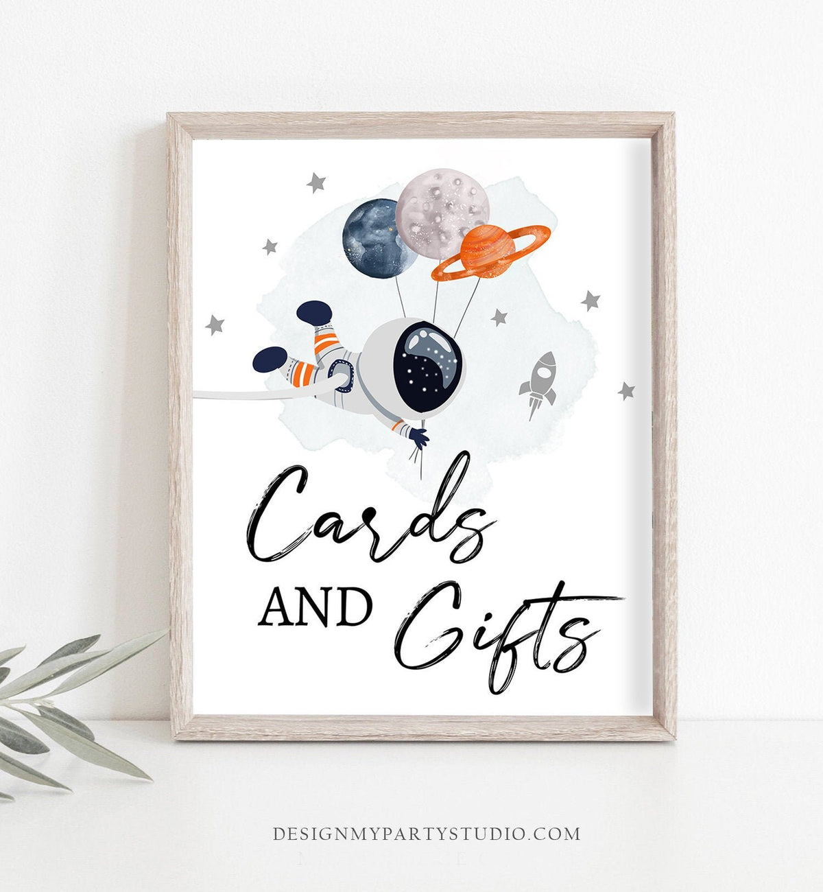 Cards and Gifts Sign Space Party Sign Outer Space Birthday Sign Galaxy Party Decor Gifts Table Boy Astronaut Sign Planets Printable 0366