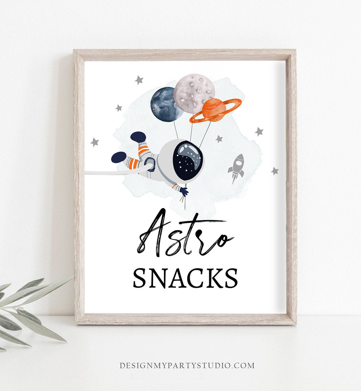 Astro Snacks Space Party Sign Outer Space Birthday Sign Galaxy Party Decor Dessert Table Boy Snacks Sign Planets Astronaut Printable 0366