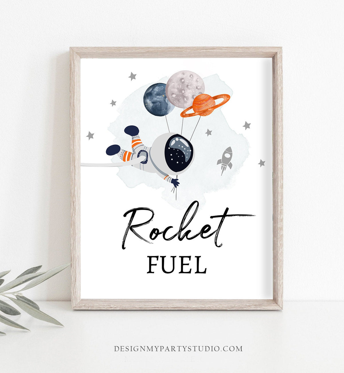 Rocket Fuel Space Party Sign Outer Space Birthday Sign Galaxy Party Decor Drinks Table Boy Snacks Sign Planets Astronaut Printable 0366