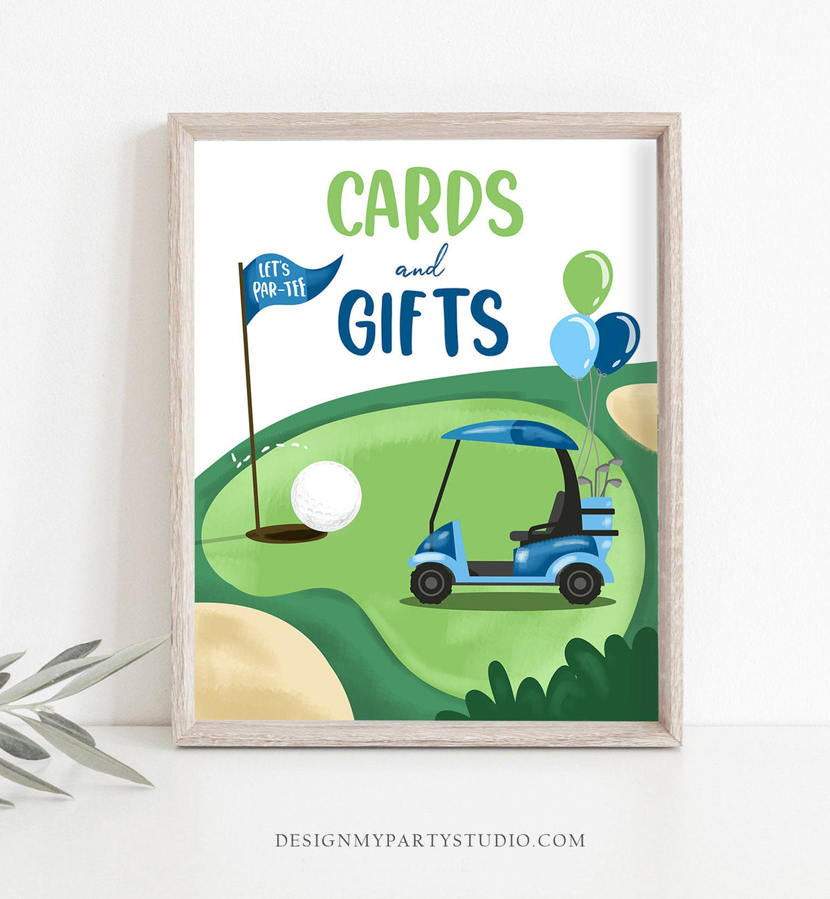 Cards and Gifts Sign Golf Birthday Party Sign Birthday Golfing Party Decor Gifts Sign Par-tee Decor Hole in One 1st Download Printable 0405