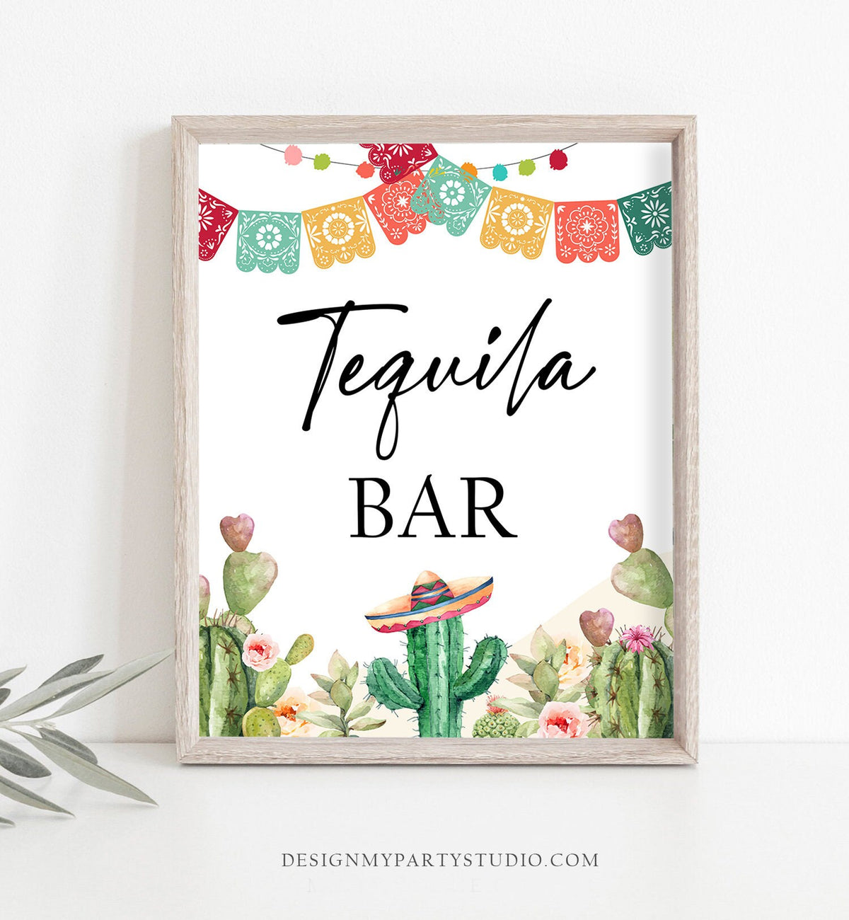 Tequila Bar Fiesta Table Sign Mexican Drinks Cactus Succulent Birthday Baby Bridal Shower Decor Mexican 8x10 Instant Download Printable 0404