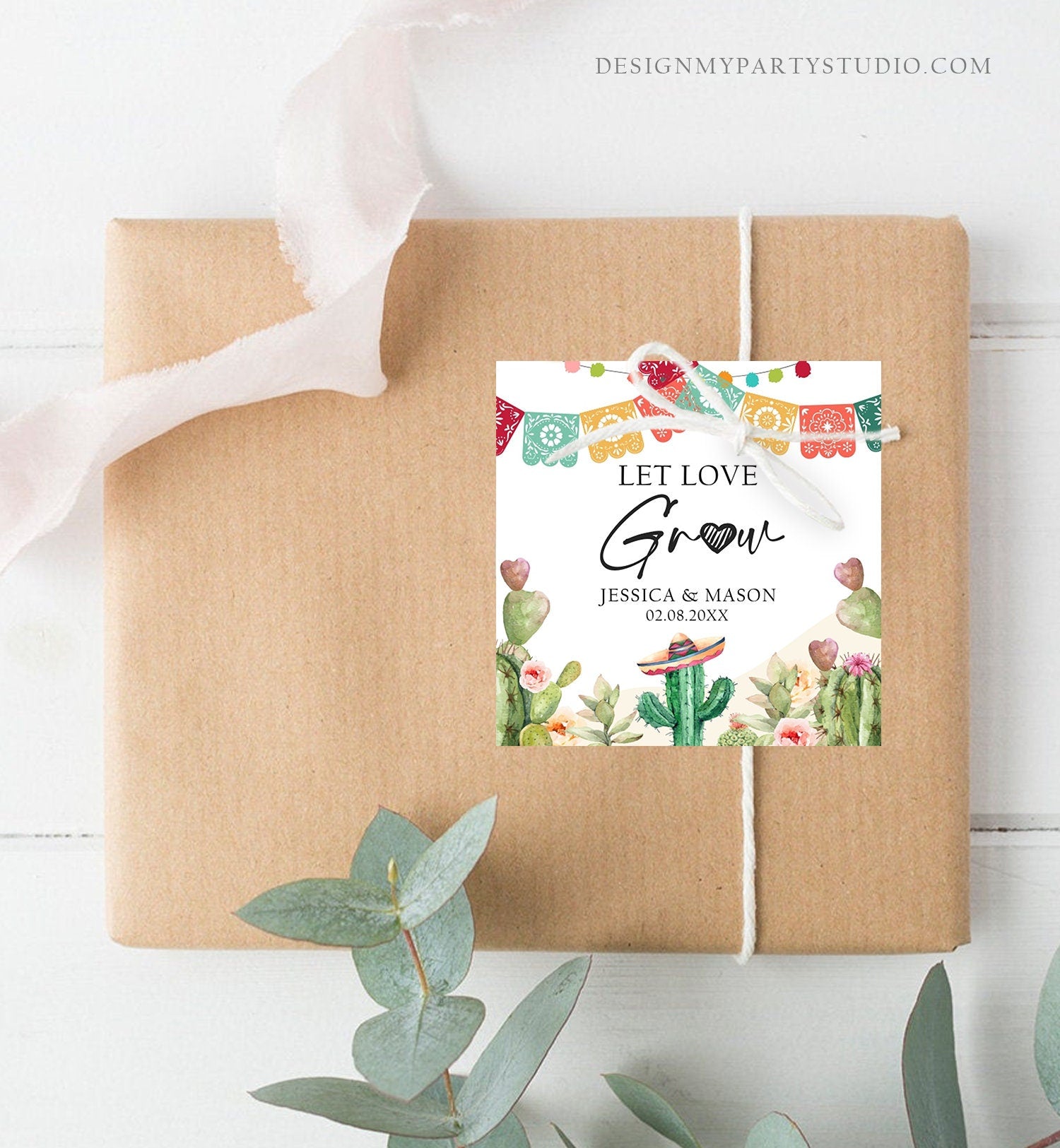 Editable Let Love Grow Tags Fiesta Cactus Favor Tags Bridal Shower Wedding Succulent Taco Bout Love Tag Corjl Baby Template Printable 0404