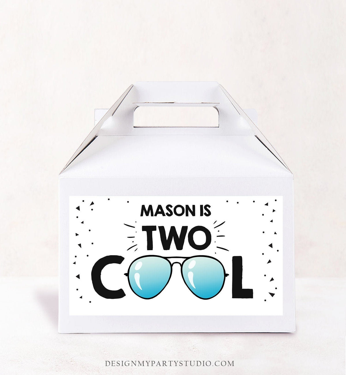 Editable Two Cool Birthday Favor Box I&#39;m This Many 2nd Birthday Gift Box Labels Boy Second Birthday Download Printable Digital Corjl 0136