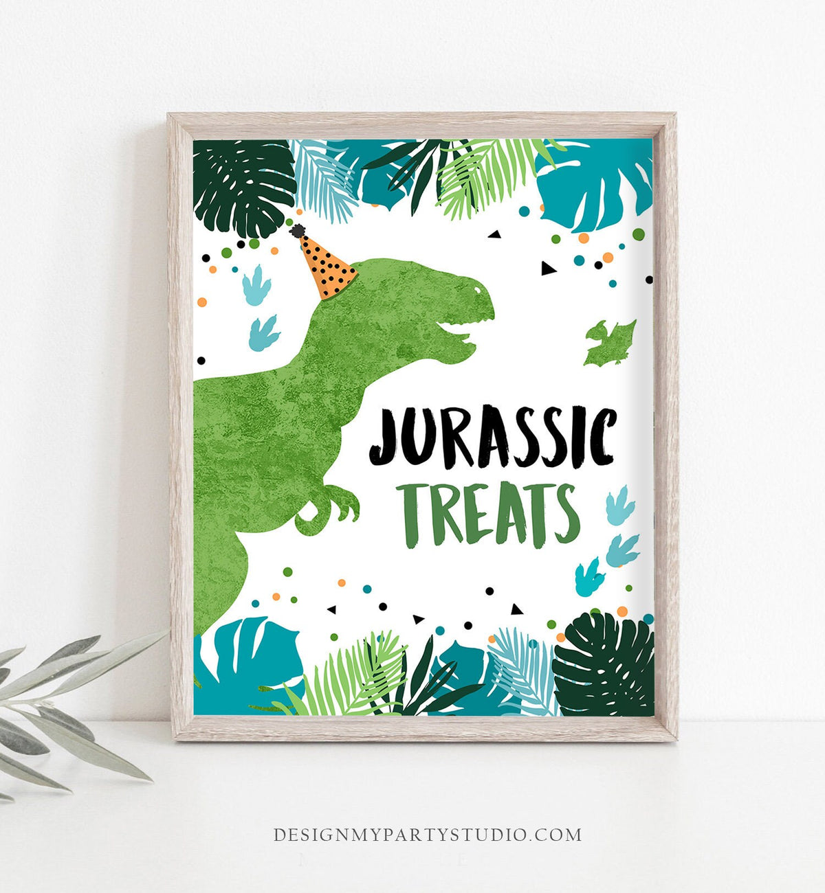 Jurassic Treats Dinosaur Birthday Sign Food Table Treat Decor Dino Birthday Dino Party Boy Prehistoric Snack Sweets Sign PRINTABLE 0389