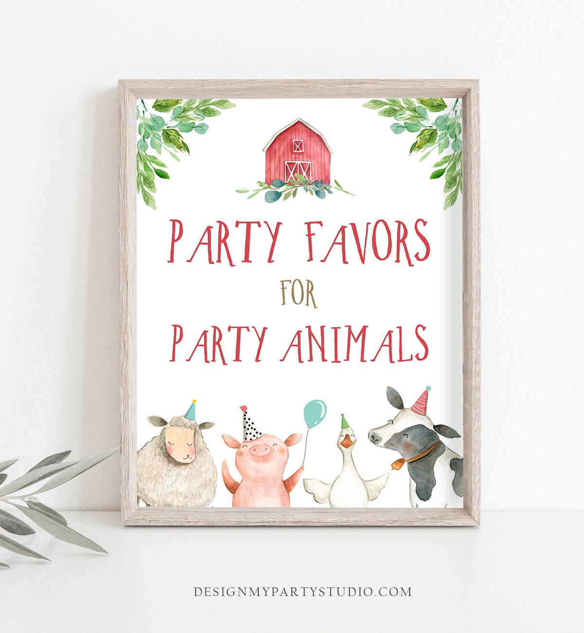 Party Favors for Party Animals Sign Farm Birthday Sign Zoo Barnyard Birthday Farm Animals Boy Decorations Sign Party Download Printable 0155