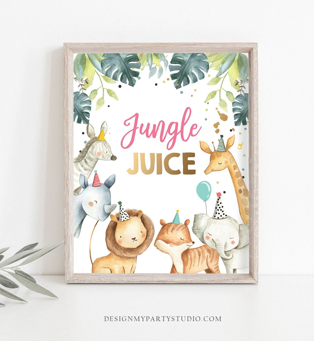 Jungle Juice Sign Drinks Table Decor Safari Animals Birthday Wild One Animals Girl Party Animals Table Sign Zoo Party Jungle PRINTABLE 0163