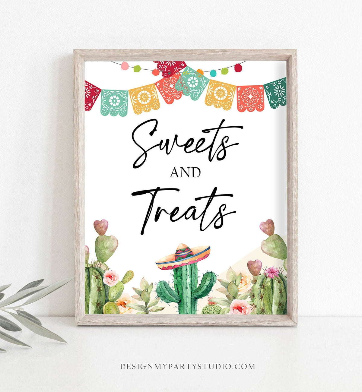 Sweets and Treats Sign Fiesta Bridal Shower Baby Shower Decor Cactus Dessert Table Sweets Sign Snacks Favors Instant Download Printable 0404