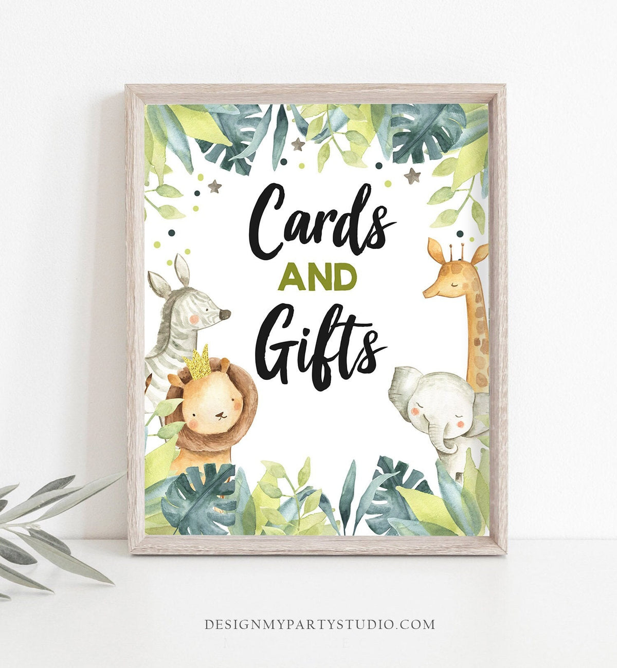 Cards and Gifts Birthday Sign Party Animals Wild Safari Animals Thank You Table Gift Sign Zoo Boy Jungle Lion Decor Download Printable 0163