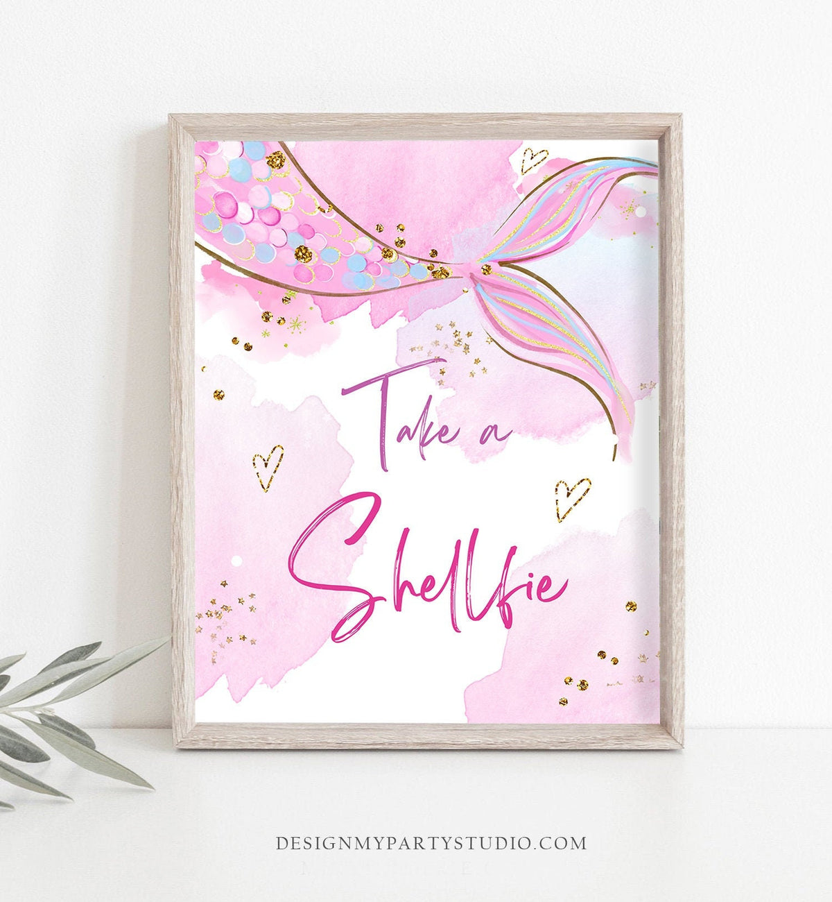 Mermaid Birthday Sign Table Decor Shellfie Sign Photo Booth Prop Selfie Sign Mermaid Party Under The Sea Instant Download Printable 0403