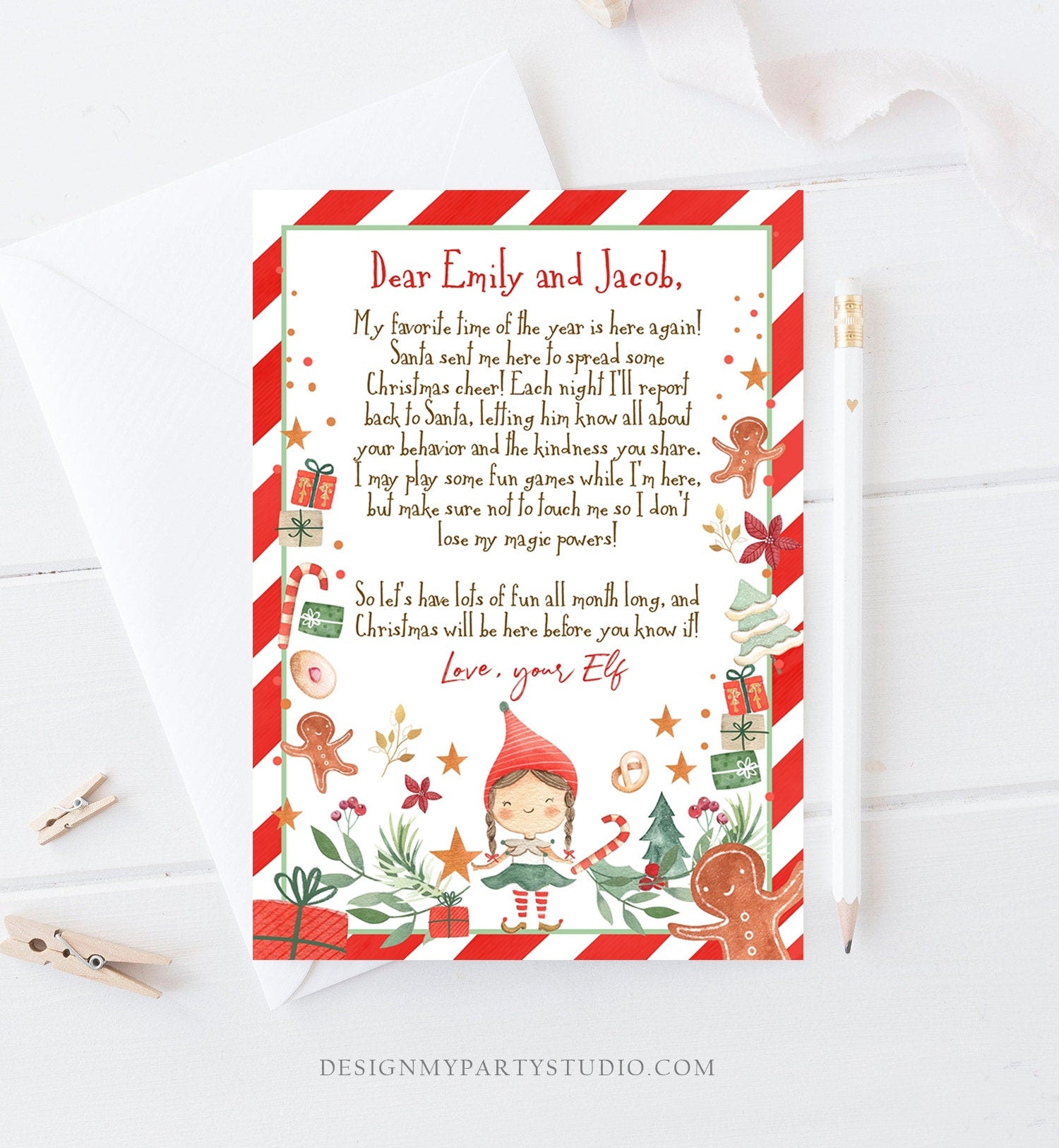 Editable Elf Arrival Letter Return Letter Christmas Elf I'm Back Elf Welcome Christmas Elf Letter From Your Elf Printable Template 0358