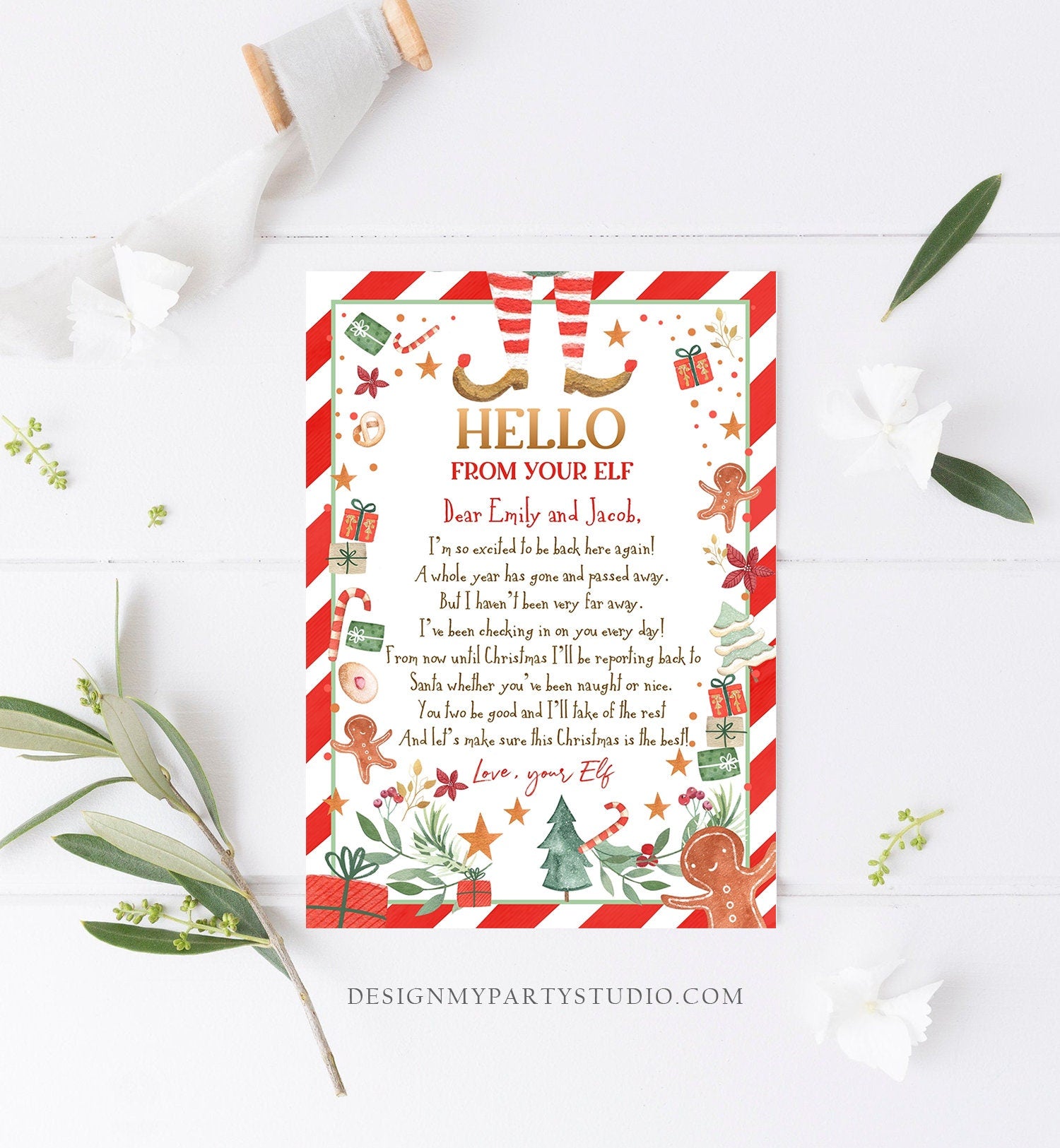 Editable Elf Arrival Letter Return Letter Christmas Elf I'm Back Elf Welcome Christmas Elf Letter From Your Elf Printable Template 0358