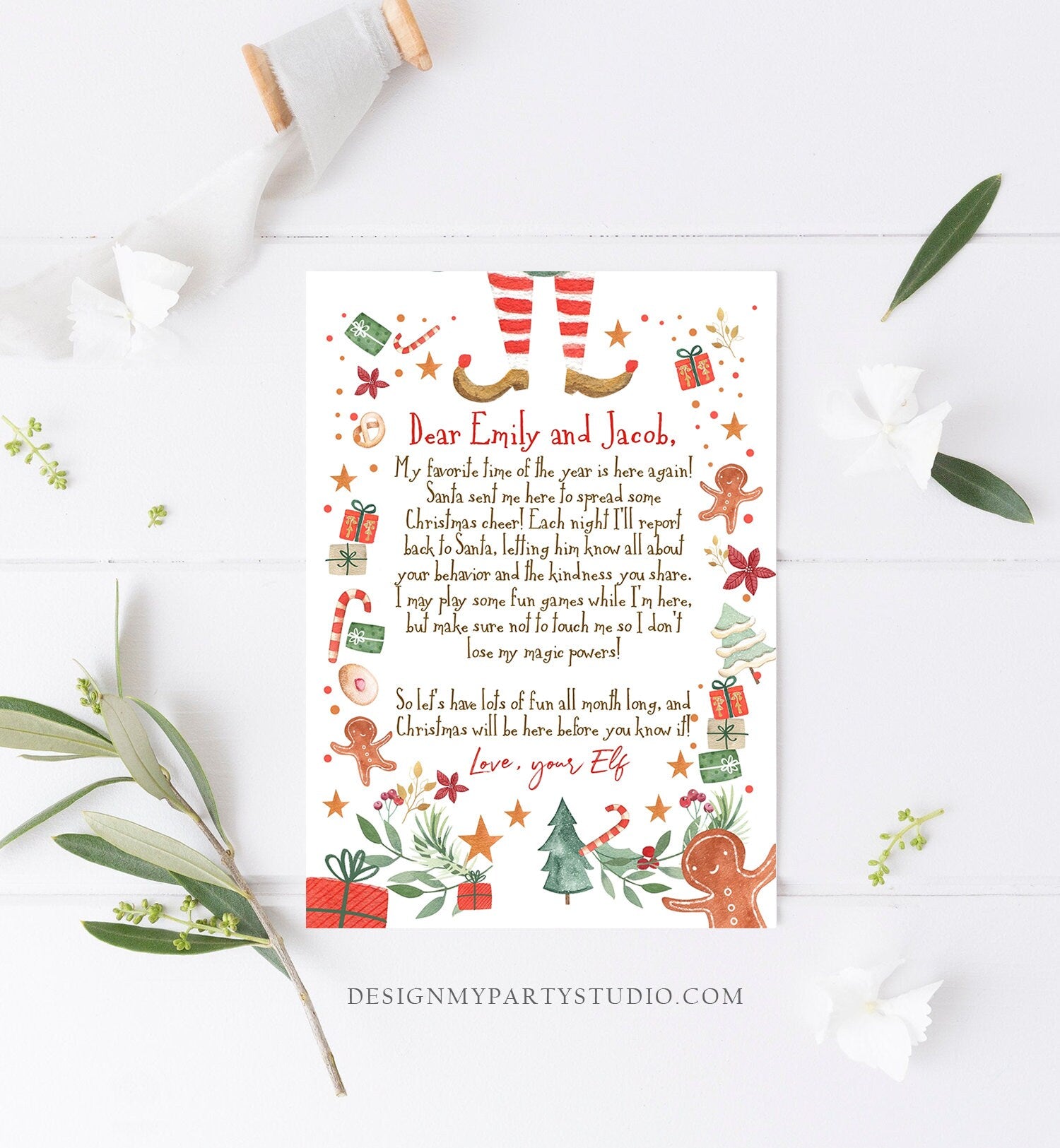 Editable Elf Arrival Letter Return Letter Christmas Elf I'm Back Elf Welcome Christmas Elf Letter From Your Elf Printable Template 0358