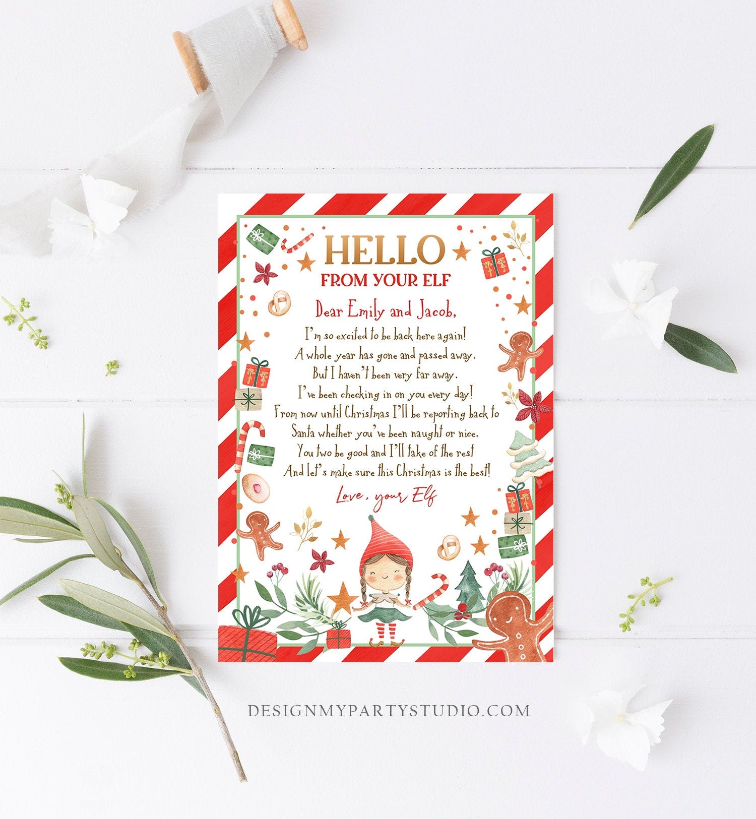 Editable Elf Arrival Letter Return Letter Christmas Elf I'm Back Elf Welcome Christmas Elf Letter From Your Elf Printable Template 0358