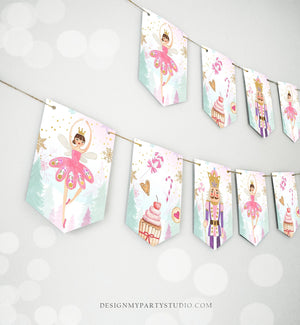 Nutcracker Banner Nutcracker Birthday Girl Birthday Decorations Pink Gold Sugar Plum Fairy Instant Download PRINTABLE DIGITAL DIY 0352