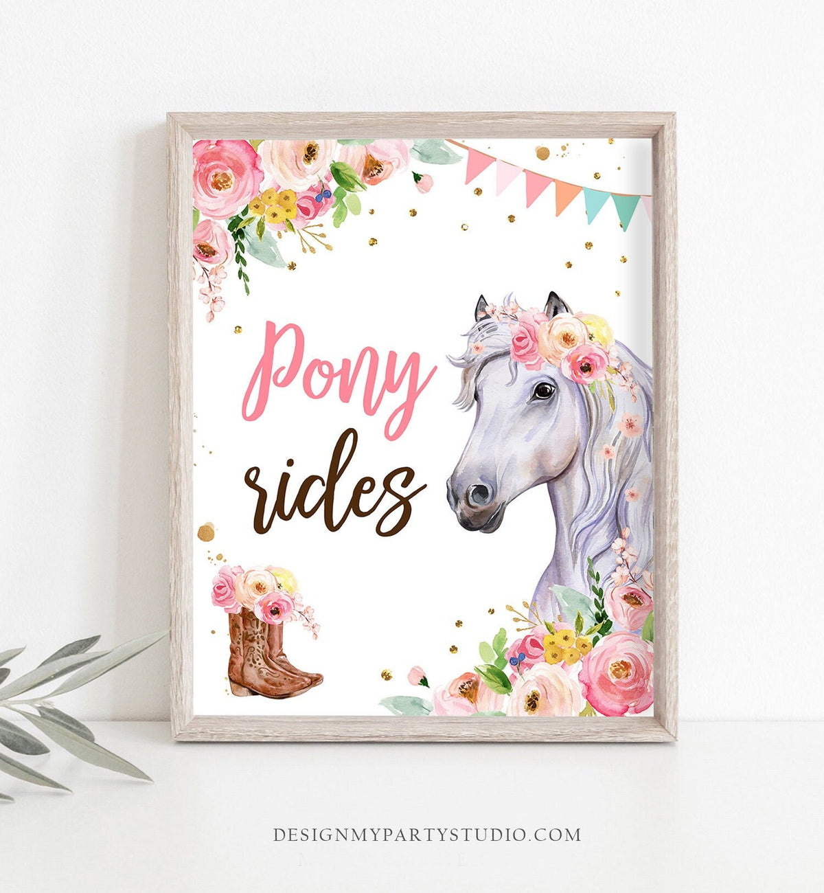 Pony Rides Sign Horse Party Sign Table Decor Floral Horse Birthday Cowgirl Trail Rides Sign Horse Party Decorations Download PRINTABLE 0408