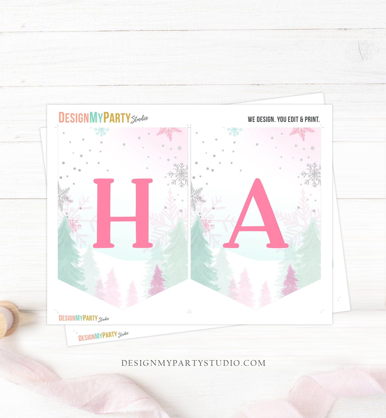 Happy Birthday Banner Nutcracker Birthday Girl Land of Sweet Nutcracker Decorations Magical Winter Fairy Download PRINTABLE DIGITAL DIY 0352