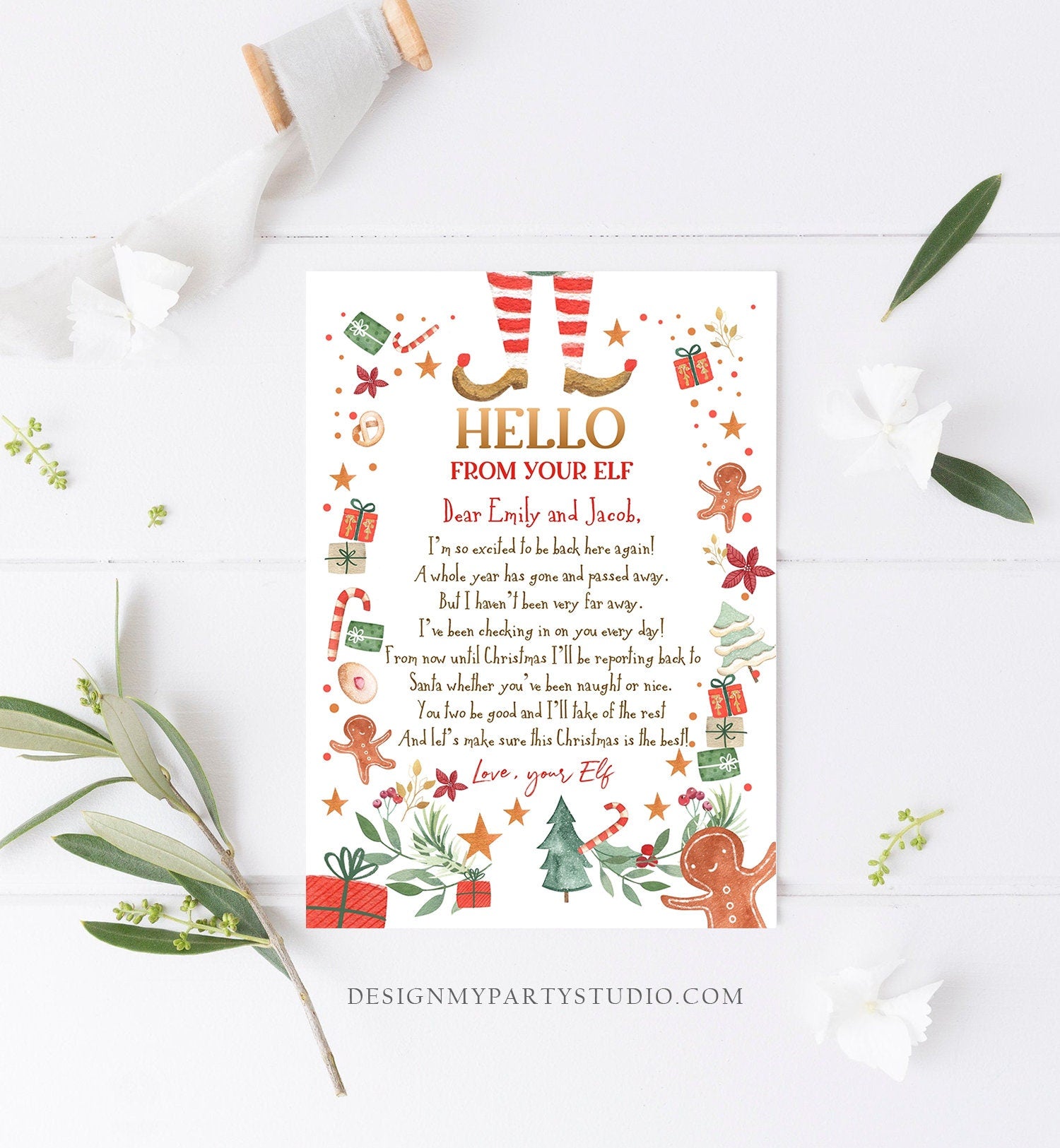 Editable Elf Arrival Letter Return Letter Christmas Elf I'm Back Elf Welcome Christmas Elf Letter From Your Elf Printable Template 0358