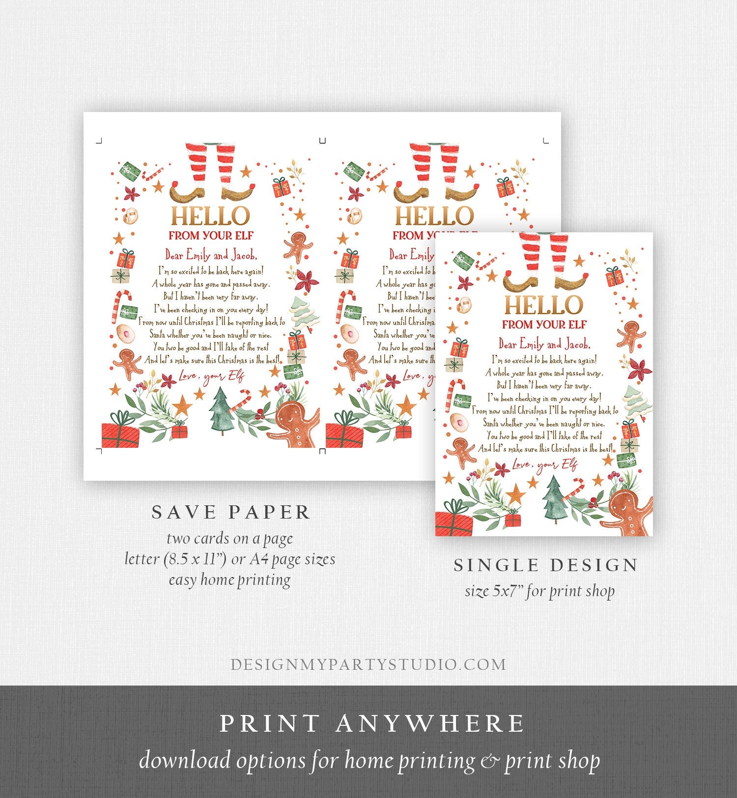 Editable Elf Arrival Letter Return Letter Christmas Elf I'm Back Elf Welcome Christmas Elf Letter From Your Elf Printable Template 0358