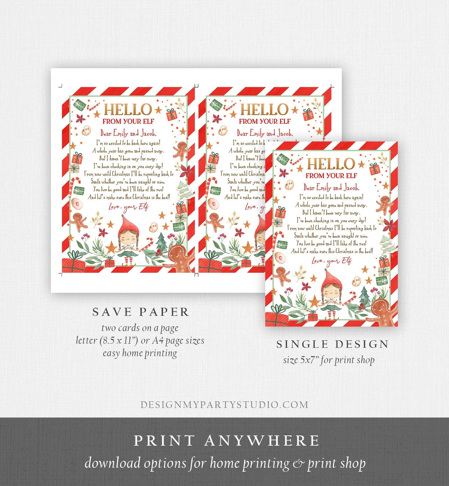 Editable Elf Arrival Letter Return Letter Christmas Elf I'm Back Elf Welcome Christmas Elf Letter From Your Elf Printable Template 0358