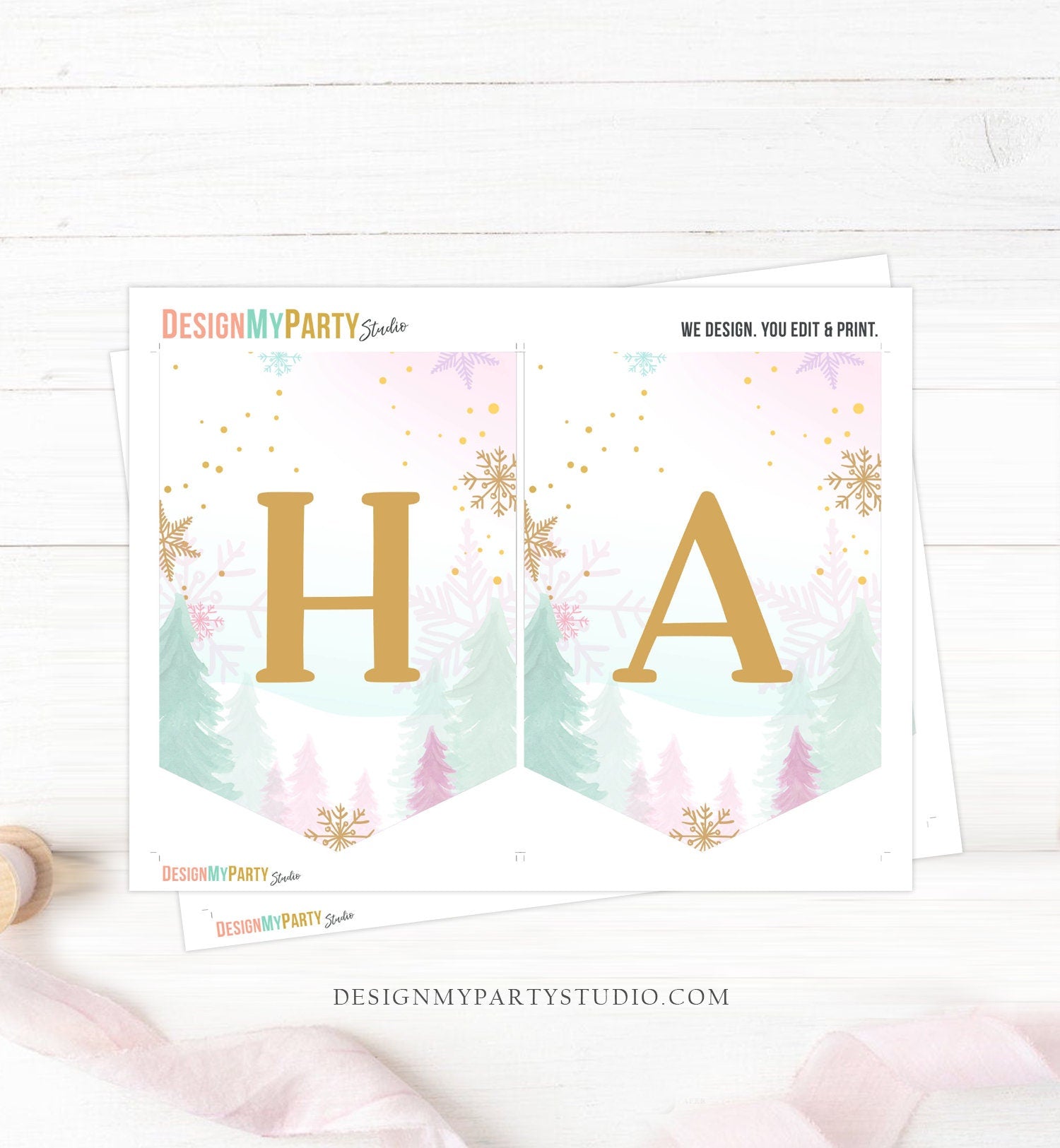 Happy Birthday Banner Nutcracker Birthday Girl Land of Sweet Nutcracker Decorations Magical Winter Fairy Download PRINTABLE DIGITAL DIY 0352