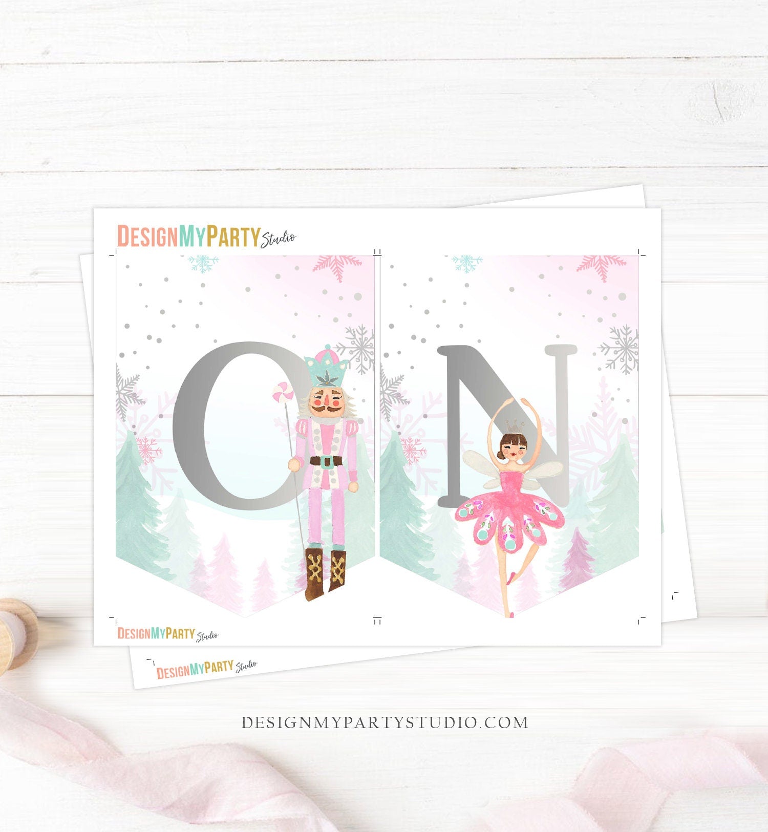 High Chair Banner Nutcracker Birthday Girl Land of Sweets Nutcracker Decor 1st First Magical Winter Download PRINTABLE DIGITAL DIY 0352