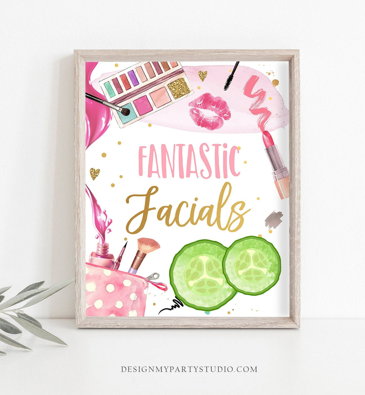 Fantastic Facials Sign Spa Party Sign Spa Birthday Sign Makeup Party Sign Girl Glamour Party Decor Pink Table Decor Download Printable 0420