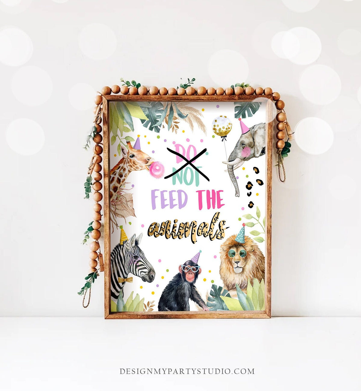 Do not Feed The Animals Birthday Sign Party Animals Decor Safari Birthday Wild One Animals Table Sign Zoo Party Jungle Printable 0417