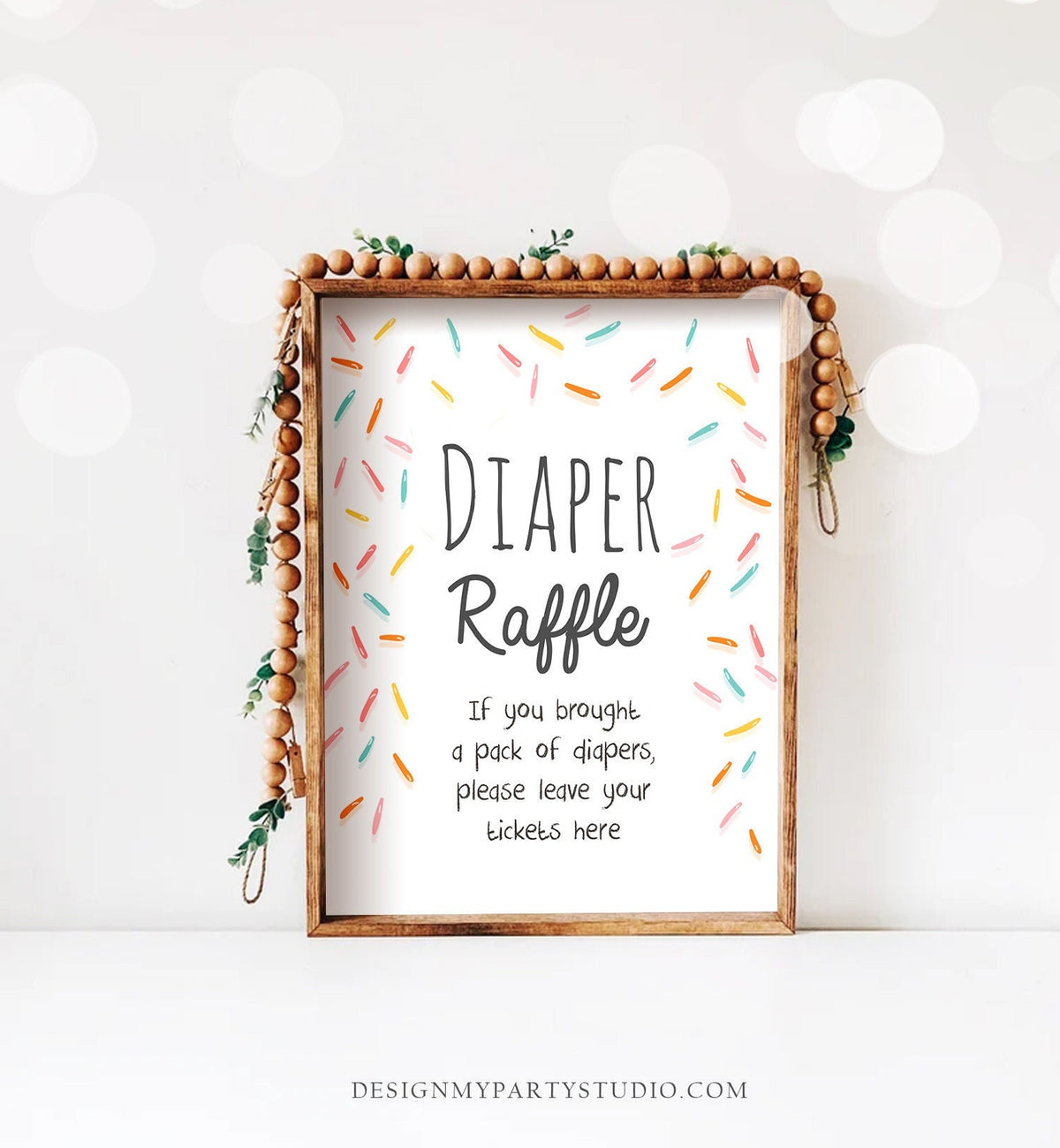 Diaper Raffle Sign Baby Sprinkle Baby Shower Diaper Ticket Table Sign Gender Neutral Gender Neutral Decor Digital Download Printable 0216