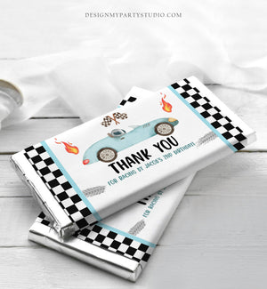 Editable Race Car Chocolate Bar Labels Candy Bar Wrapper Racing Birthday Boy Two Fast Party Race Car Download Corjl Template Printable 0424