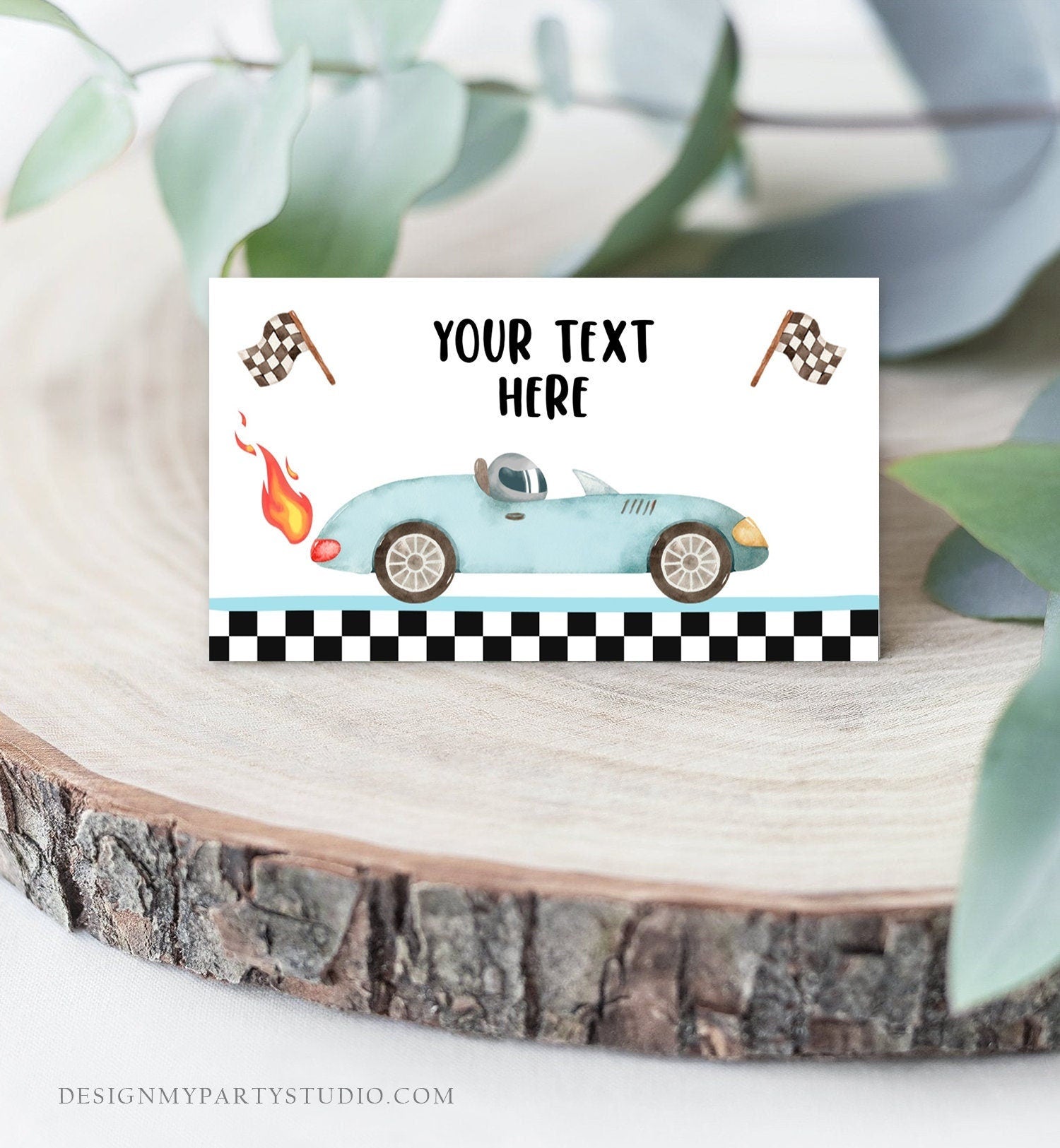 Editable Food Label Race Car Birthday Racing Food Labels Place Card Tent Escort Growing Up Two Fast Boy Digital Template Printable 0424