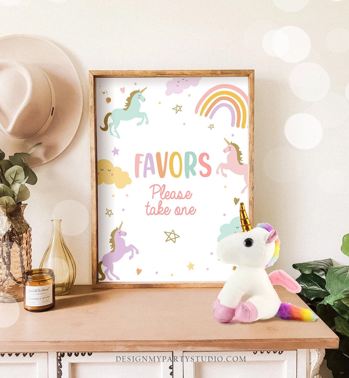 Favors Sign Unicorn Birthday Party Sign Unicorn Party Sweet Table Sign Rainbow Girl Pastel Unicorn Favors Download Digital Printable 0426