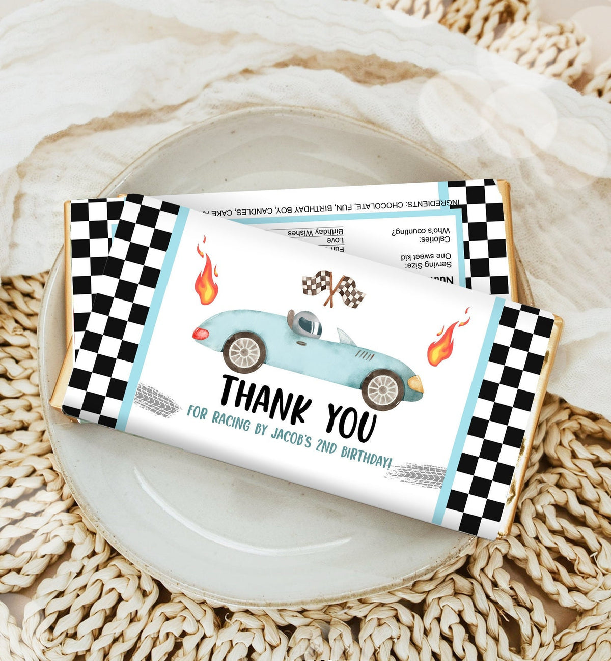 Editable Race Car Chocolate Bar Labels Candy Wrapper Racing Birthday Boy Two Fast Party Race Car Digital Download Template Printable 0424